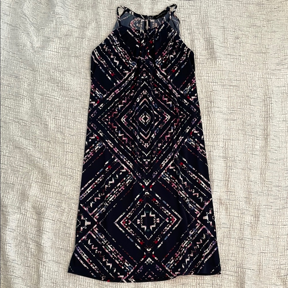 Banana Republic Navy Geometric Midi Dress